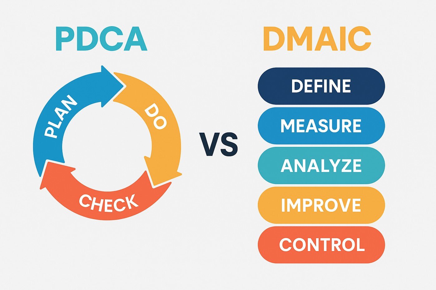 Diferença entre PDCA e DMAICa